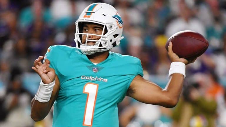 Tua Tagovailoa becomes the Dolphins' new quarterback following the death of Jacoby Brissett. This helps Miami win