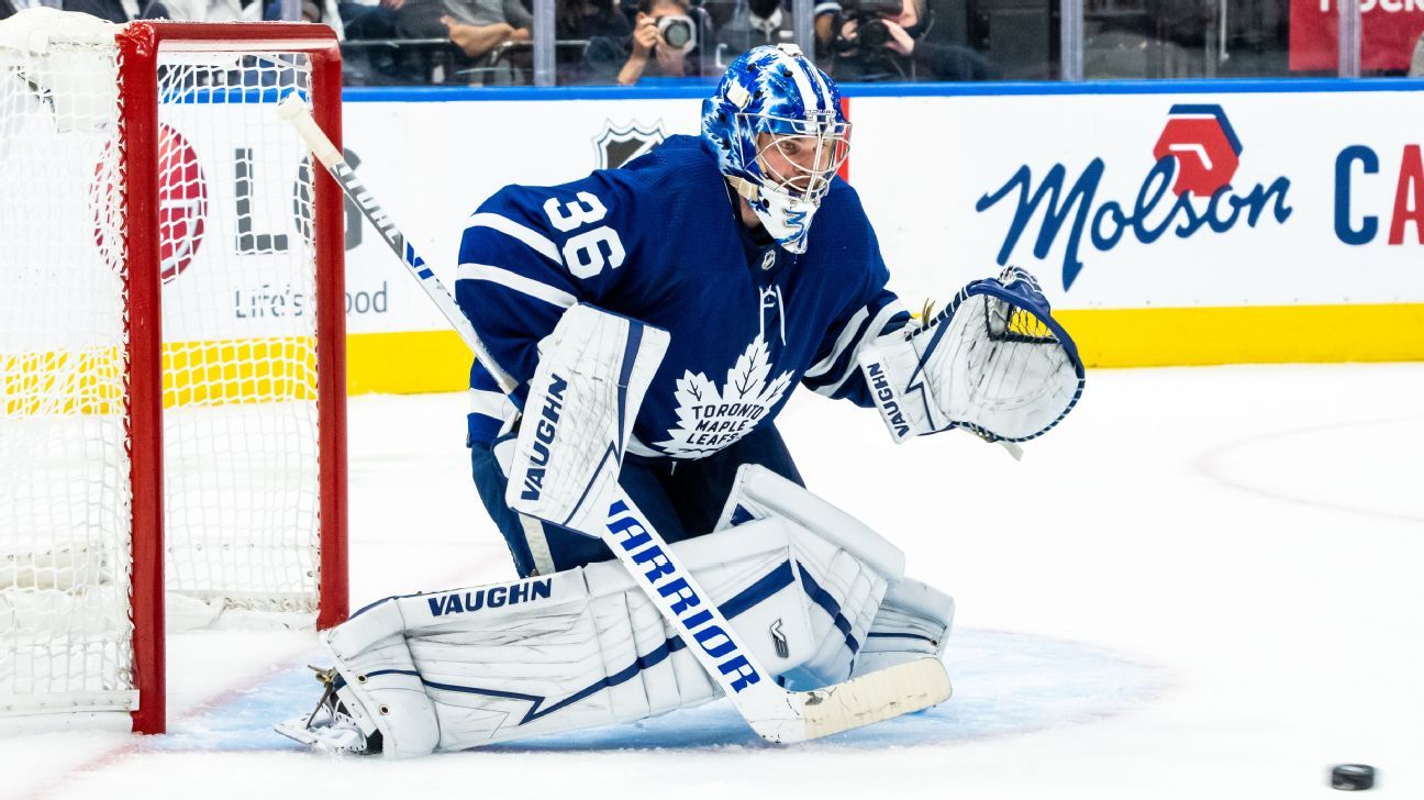 Jack Campbell, Toronto Maple Leafs' goalie, is out of action for at least 2 weeks because of a rib injury