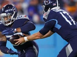 Tennessee Titans' Derrick Henry passes the contact practice test