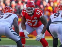Kansas City Chiefs' Orlando Brown Jr. is the first to be tag