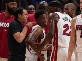 Miami Heat's frustrations boil-over in Jimmy Butler - Udonis Haslem spat following loss to Warriors