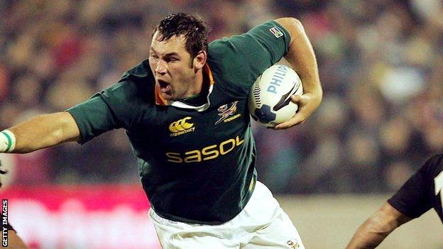 Wannenburg playing for the Springboks