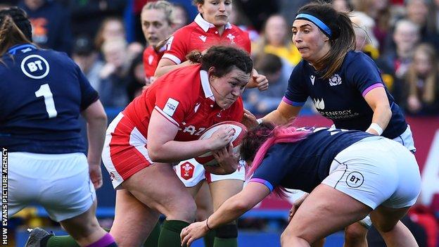 Wales' Carys Hale in action against Scotland