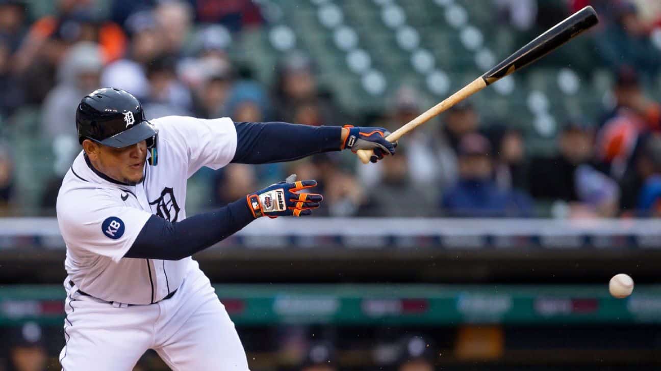 Miguel Cabrera, Detroit Tigers' slugger, is just seventh in the league with 3,000 hits. He also has 500 homers.