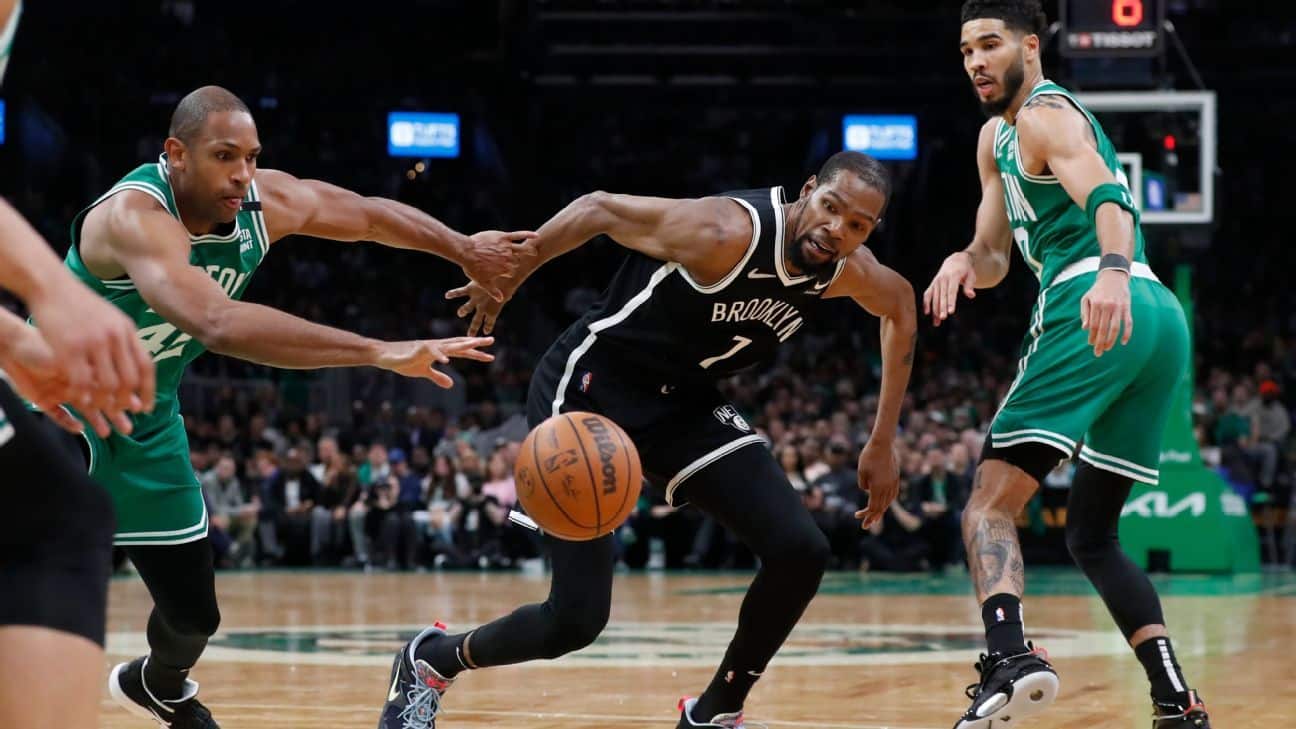 Kevin Durant, Brooklyn Nets' Field Coordinator, struggles from the field again as Boston Celtics win 2-0 lead