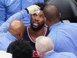 Philadelphia 76ers center Joel Embiid could be out for Game 3
