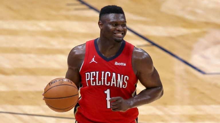 New Orleans Pelicans' Zion Williamson (rightfoot) is progressing to full-court work. There's no timetable for his return