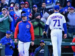 Chicago Cubs pitcher Keegan Thomson was suspended for 3 games after hitting Andrew McCutchen of the Brewers
