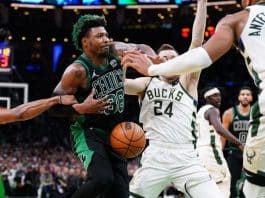 Marcus Smart, Boston Celtics' Marcus Smart, expected to be out of Game 2 with quad injury