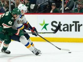 NHL Department of Player Safety will review cross-check from Jared Spurgeon of Minnesota Wild against St. Louis Blues