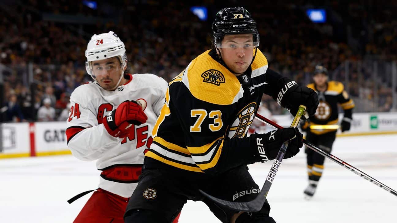 Boston Bruins D Charlie McAvoy is absent from Game 4 against the Carolina Hurricanes, while on COVID-19 protocol