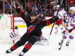 New York Rangers are 0-for-4 in power plays and surrender a shorthanded goal to Carolina Hurricanes during Game 2 of their loss