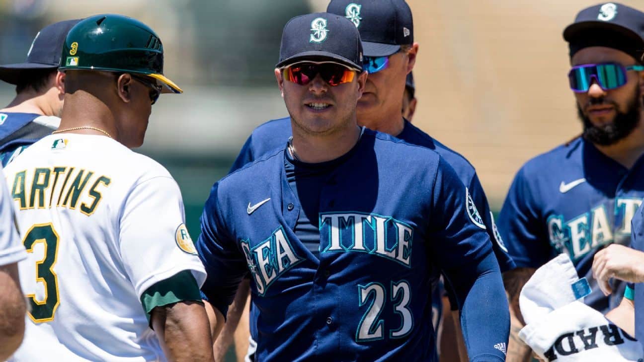 Seattle Mariners put veteran first baseman Ty France (27), on the 10-day injured list for left elbow injury
