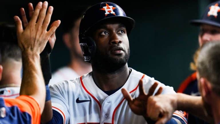 Houston Astros star Yordan Avarez is back at the baseballpark following a serious breathing problem that necessitated a hospital stay