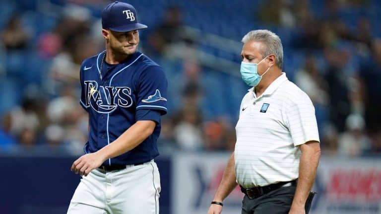 After leaving the game with tightness in his neck, Shane McClanahan of Tampa Bay Rays says he is fine