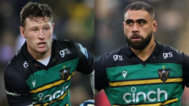 Fraser Dingwall and Lukhan Salakaia-Loto: Northampton pair suspended for Champions Cup purple playing cards